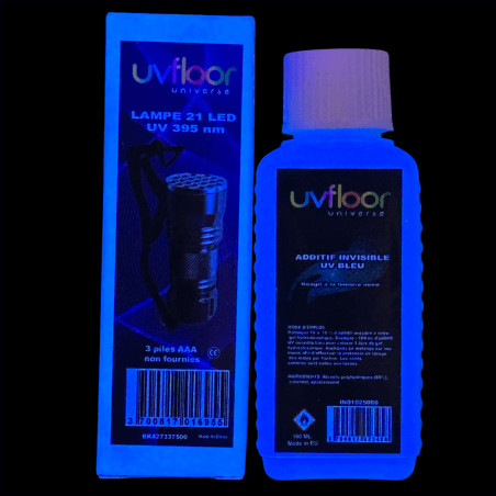 Kit formation hygiène des mains : Torche UV + colorant gel hydroalcoolique invisible UV 100ml  